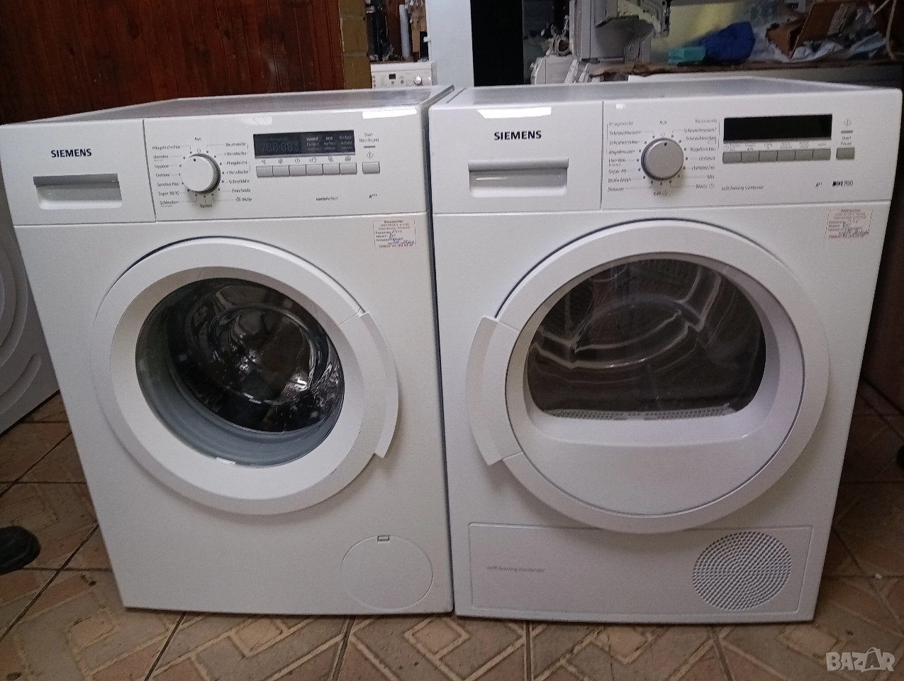 Комплект пералня и сушилня с термопомпа Сименс Siemens IQ 700 A+++ 8кг 2 години гаранция!, снимка 1