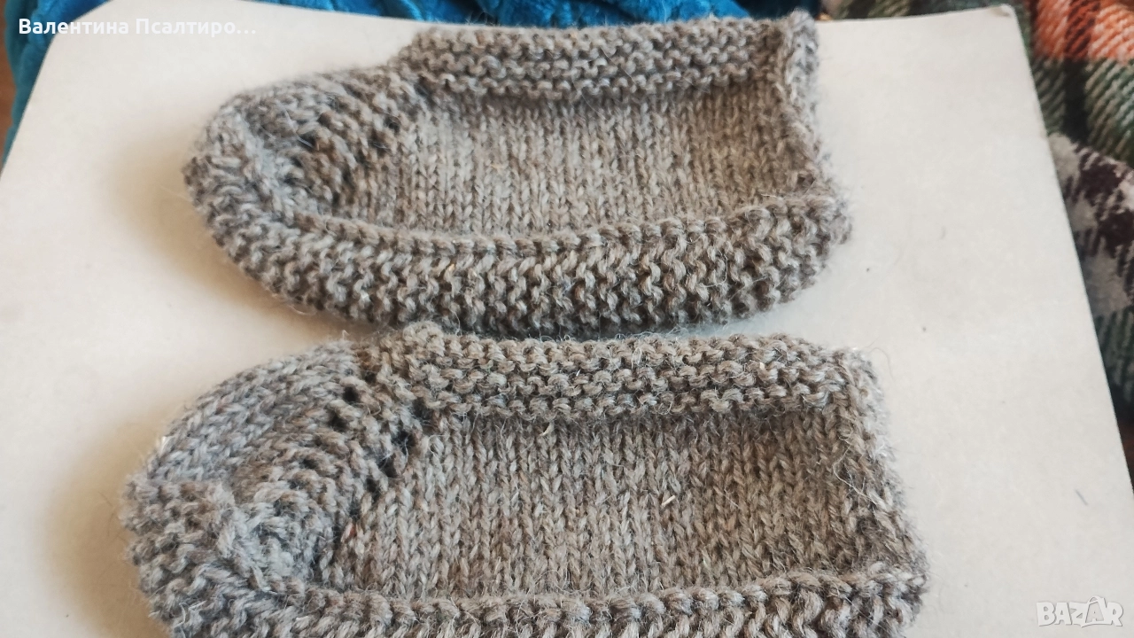 Дамски вълнени сиви терлици , снимка 1