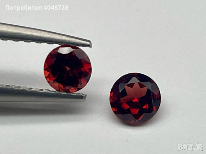 Естествен Гранат 2 бр. - 1.24 ct. - Бразилия, снимка 1