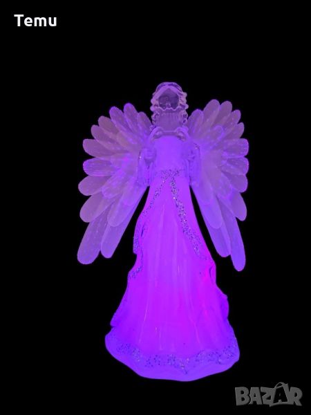 Коледна украса ангел, светещ, 22см/ с батерии/ размери: 9.7cm*16.8cm*21.5cm. ✨ Донесете светлината н, снимка 1