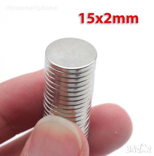 15x2mm неодимов МАГНИТ N52, Neodymium magnet, magnit, магнити, снимка 1