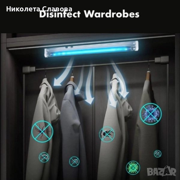 Противомикробна UV стерилизираща лампа за гардероб,, снимка 1