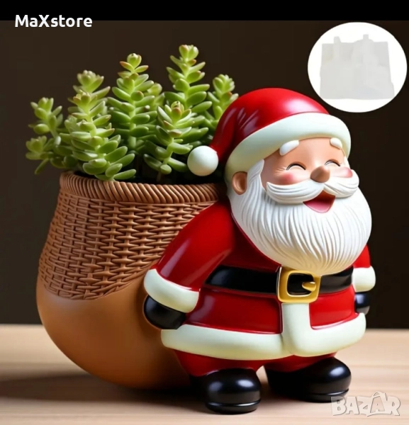 3D Дядо Коледа молд кашпа, снимка 1