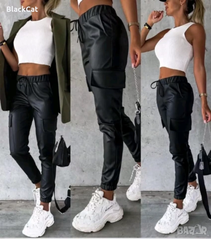 Дамски Кожен Панталон, снимка 1