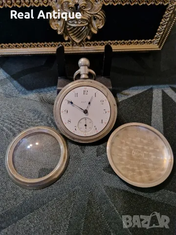 Топ- Уникален голям антикварен колекционерски американски джобен часовник ELGIN , снимка 4 - Антикварни и старинни предмети - 49333748