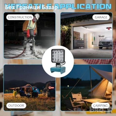 Нова Безжична LED лампа за Bosch 18V с USB-C 6000LM IP67 работен прожектор, снимка 7 - Лед осветление - 54092310