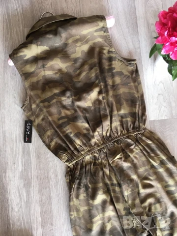 РАЗПРОДАЖБА Нов камуфлажен дамски гащеризон без ръкав с дълъг крачол  размер M, снимка 6 - Гащеризони - 50611744