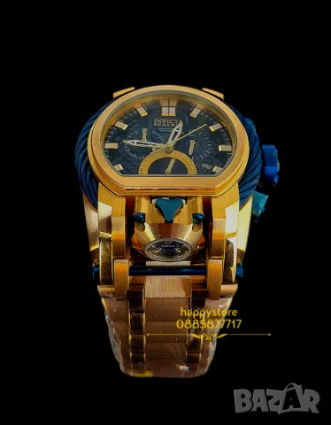 часовник INVICTA Bolt Zeus Magnum Gold/blue 52 mm, Инвикта нов , снимка 2 - Мъжки - 47451359