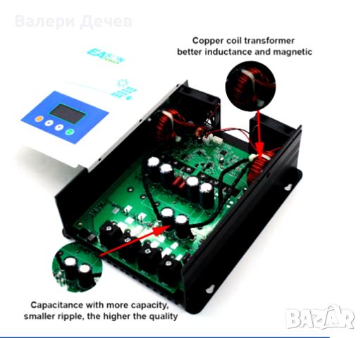 MPPT соларен контролер 100А – 12V 24V 36V 48V вход до 150v, снимка 6 - Друга електроника - 45885191