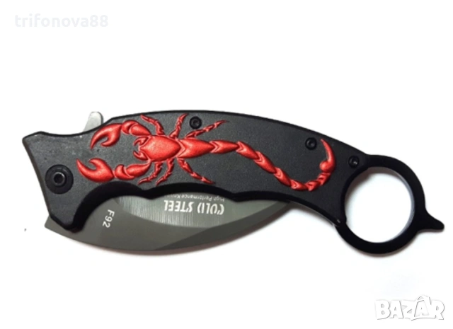 Стоманен сгъваем нож COLD STEEL F92  - KARAMBIT, снимка 4 - Ножове - 53605726