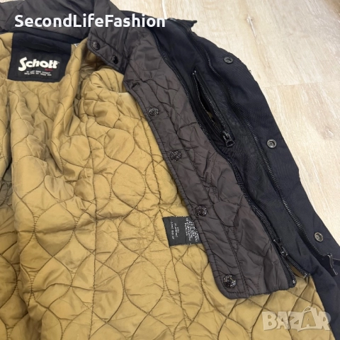 Мъжко подплатено яке Schott NYC, черно, размер S, снимка 8 - Якета - 52571721