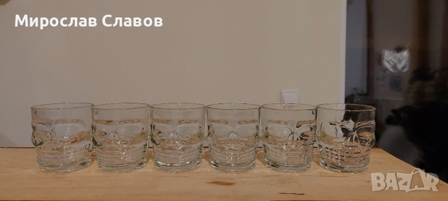 Комплект стъклени чаши "череп" 6 бр, снимка 8 - Чаши - 52325900