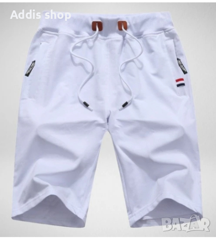 Мъжки къси панталони с шнур с еластична талия и джобове, 6цвята , снимка 4 - Къси панталони - 39223637