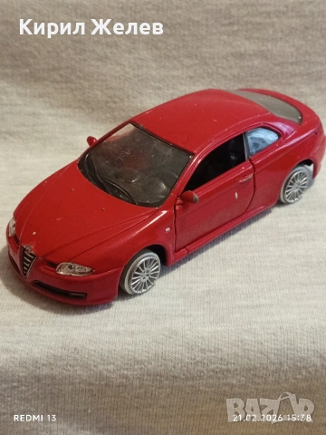 Метална количка Alfa GT много красива за КОЛЕКЦИЯ ДЕКОРАЦИЯ 21868, снимка 3 - Колекции - 53573180