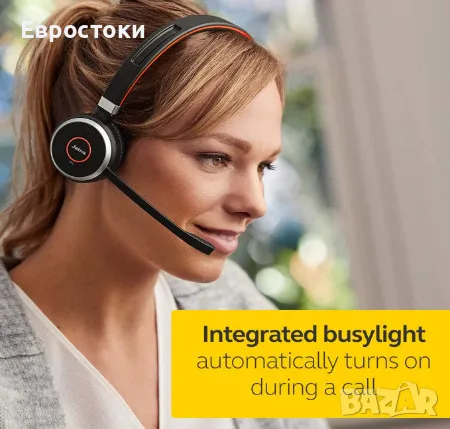 Безжична слушалка Jabra Evolve 65 UC, Bluetooth моно слушалка с микрофон, включва Link 370 USB , снимка 5 - Слушалки, hands-free - 47325190