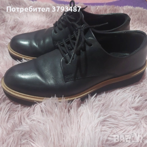 Clarks Glickly Derby Дамски Кожени Обувки Oxford Loafers Черни  36, снимка 4 - Дамски ежедневни обувки - 54035838