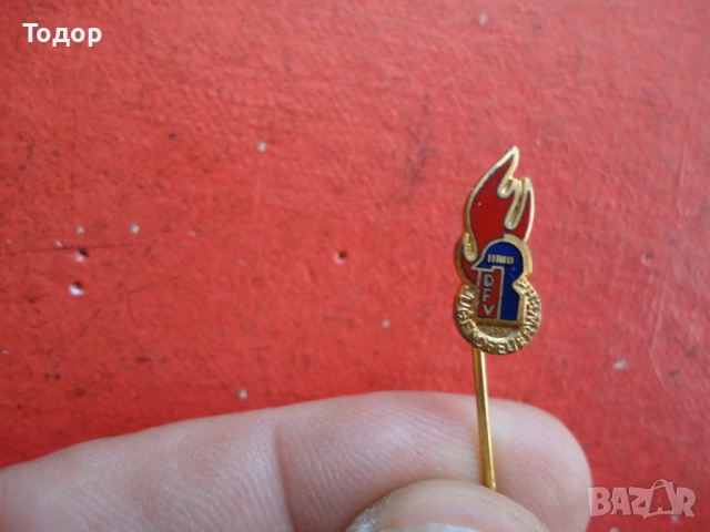 Пожарникарска значка знак бронз емайл 1, снимка 3 - Колекции - 52670707