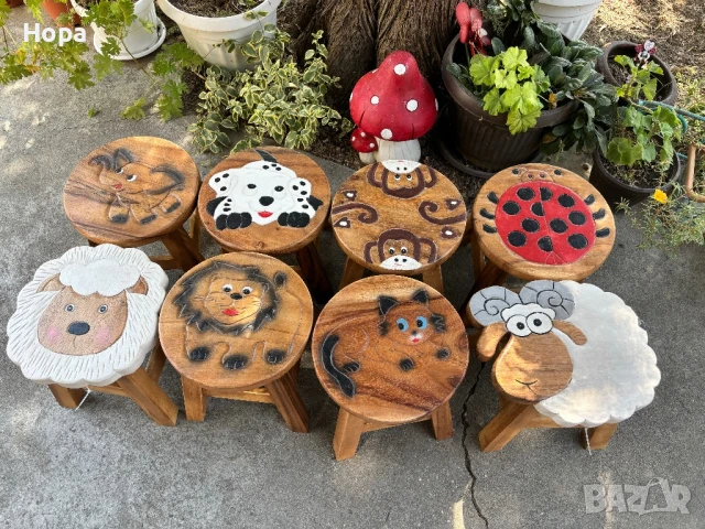 Столче /Табуретка от тиково дърво