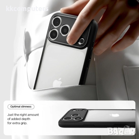 Оригинален кейс Spigen Ultra Hybrid, За iPhone 17 Pro Max (6.9), Черен и Протектор, снимка 8 - Калъфи, кейсове - 51922719