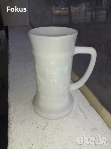 Американска халба за бира млечно стъкло Heat Proof USA, снимка 4 - Антикварни и старинни предмети - 53431637