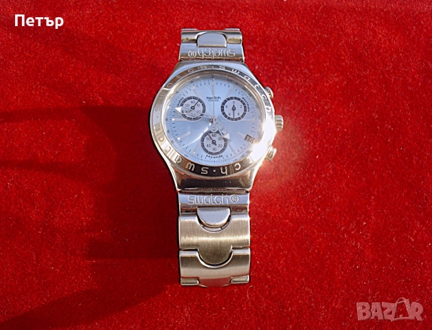 ПРОДАВАМ ОРИГИНАЛЕН SWATCH ЧАСОВНИК/IRONY CHRONOGRAPH/ Швейцарски Кварцов Хронограф, снимка 3 - Мъжки - 52708810