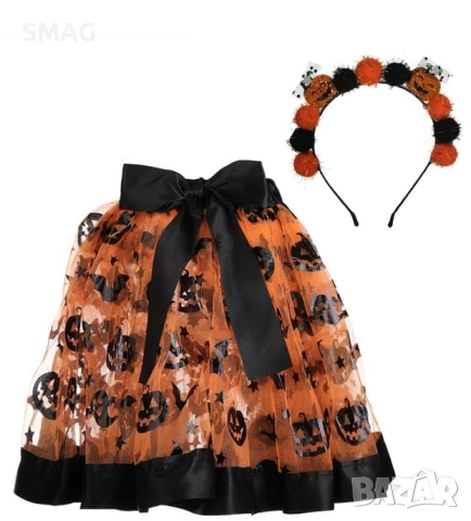 Halloween / Хелоуин комплект за момиче – пола ту-ту вещица с диадема_1255366, снимка 2 - Други - 52096889