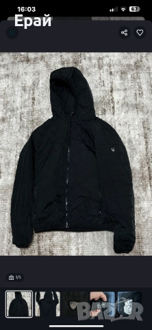 Мъжко черно яке с качулка EA7