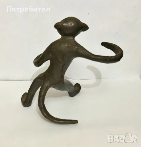Старинна бронзова маймунка, снимка 3 - Антикварни и старинни предмети - 49665199