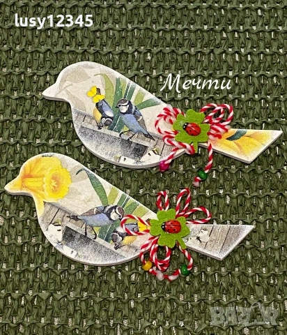 Първомартенски магнитчета-птички!, снимка 4 - Декорация за дома - 53399672