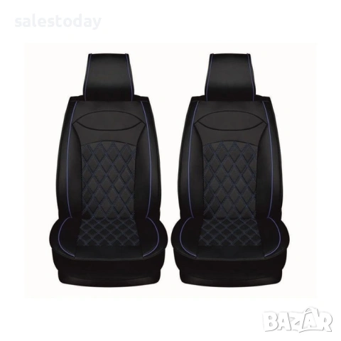 Калъфи за предни седалки, 2бр. протектори от еко кожа, черен цвят, снимка 2 - Аксесоари и консумативи - 51729360