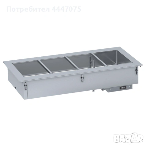 Бен-мари за вграждане GN 1/1 с ръчно пълнене на вода и мощност 1010 W