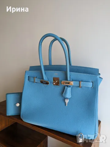 Hermes Birkin, небесно синя, снимка 5 - Чанти - 48065923