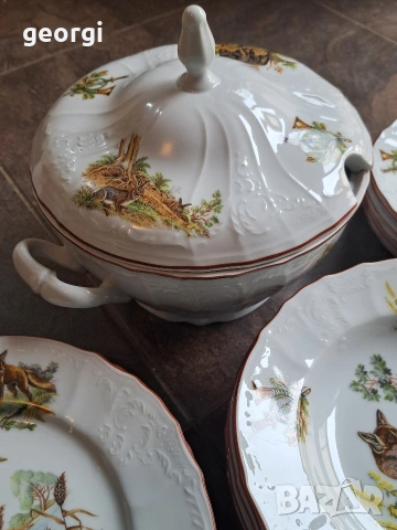 чешки ловен порцеланов сервиз Bernadotte Bohemia , снимка 10 - Сервизи - 54213343