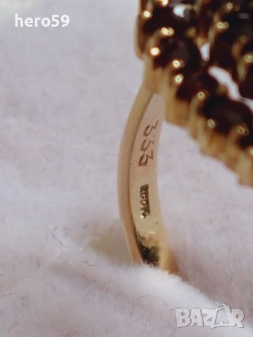 Дамски златен пръстен с гранати(злато 333), снимка 6 - Пръстени - 46474700