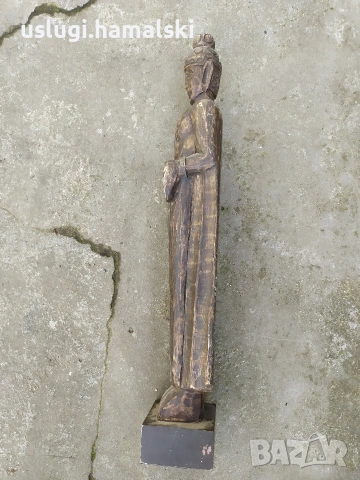 Голяма дървена статуетка/фигура, снимка 2 - Антикварни и старинни предмети - 54005918