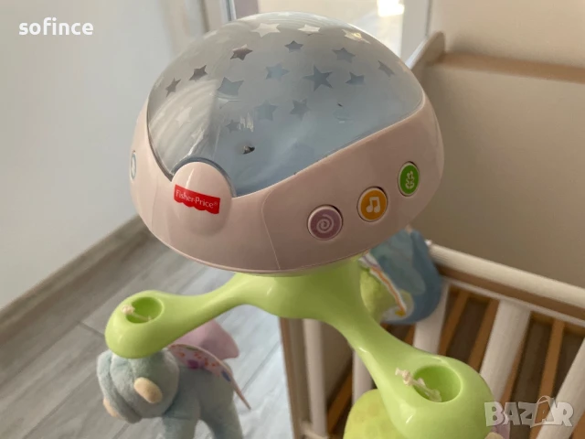 Fisher Price Музикална въртележка - проектор 3 в1 BUTTERFLY DREAMS 0м+ играчка за кошара, снимка 4 - Кошарки - 51273371