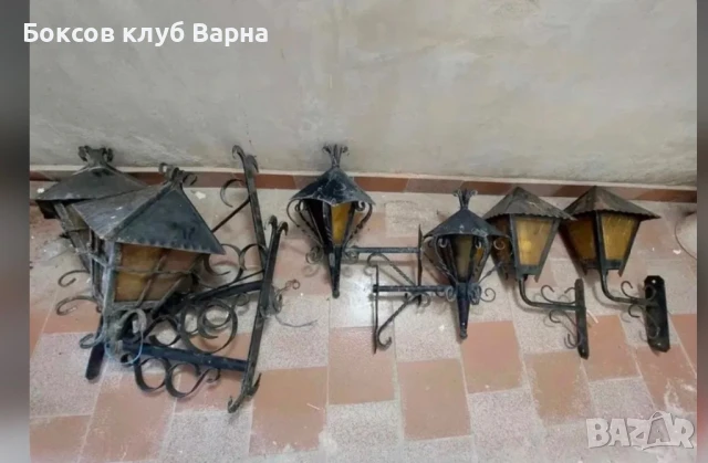 Продавам много стари антични лампи за градина от ковано желязо , снимка 2 - Лампи за стена - 50768087