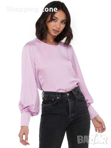 Елегантна сатенена блуза Only, снимка 1 - Блузи с дълъг ръкав и пуловери - 46139577