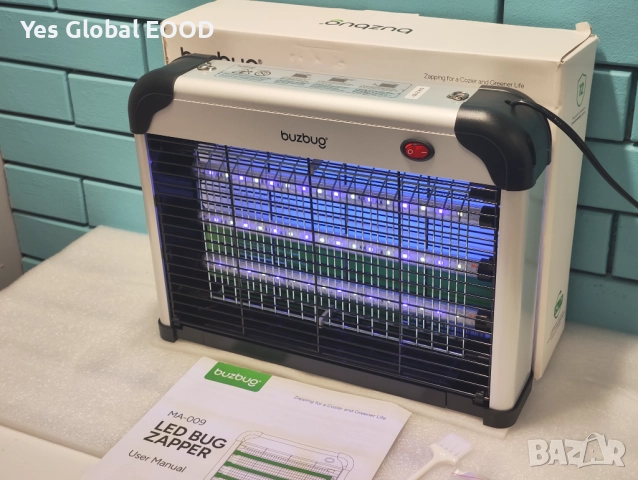 Buzbug LED инсект убиец 3800V с 3 лампи и дълъг живот, снимка 2 - Друга електроника - 51679943