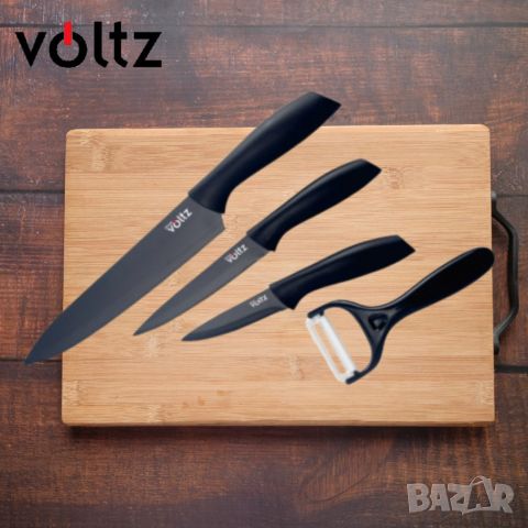 Комплект Voltz OV51633B4G, 3бр.+белачка, Черен, в кутия, снимка 6 - Прибори за хранене, готвене и сервиране - 46419972