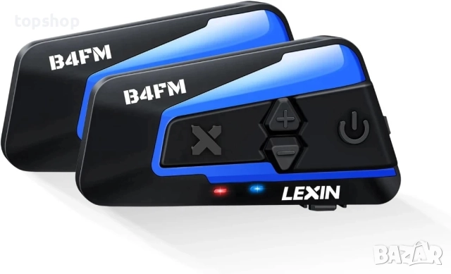 НОВИ LEXIN 2 бр. B4FM за 10 водача Bluetooth интеркоми за каска със споделяне на музика...