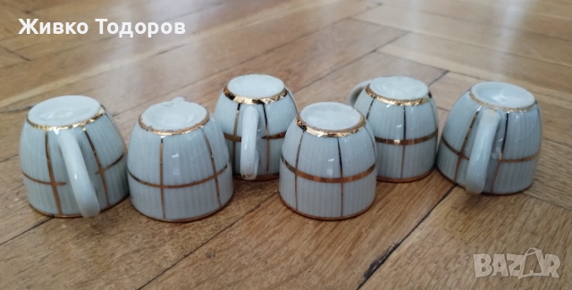 Комплект от шест антикварни порцеланови чашки 20 мл., снимка 5 - Чаши - 52944873