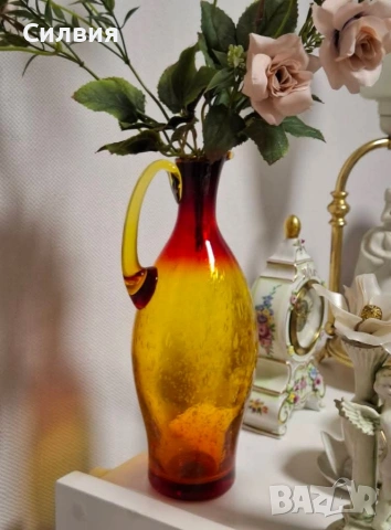 Антикварна стъклена стомна с „Уранов дъх“, снимка 7 - Други ценни предмети - 53400695