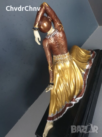 30см-9кг Chiparus статуетка/френска бронзова скулптура/Арт Деко фигура кабаретна танцьорка-балерина, снимка 6 - Статуетки - 52457609