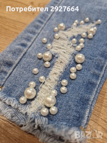 Дамски дънки с перли, снимка 2 - Дънки - 44976507