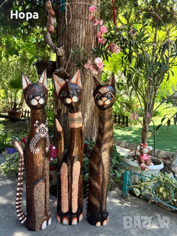 Котки от дърво , снимка 4 - Статуетки - 37531236