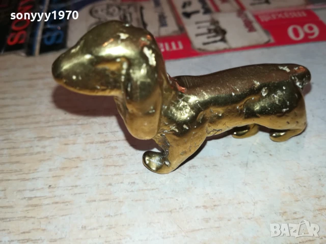 ЗАЯВЕНО-КУЧЕ-МЕД/МЕСИНГ 7х5х2см-МАСИВНА ФИГУРА ОТ АНГЛИЯ 1907252017, снимка 16 - Антикварни и старинни предмети - 51076091