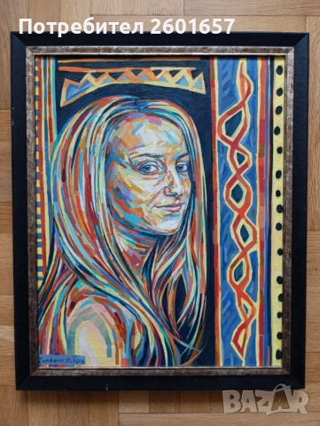 Мария Юркова, женски портрет маслени бои.