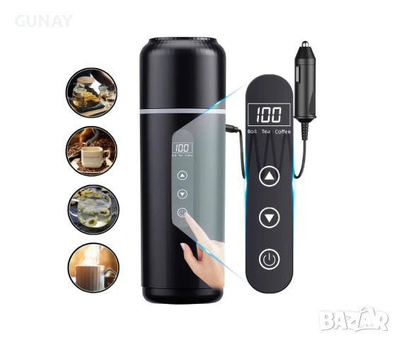 DPLUS Кетъл електрическа термокана за кола 12V 24V термочаша за камион кафе чай бебешко мляко кана