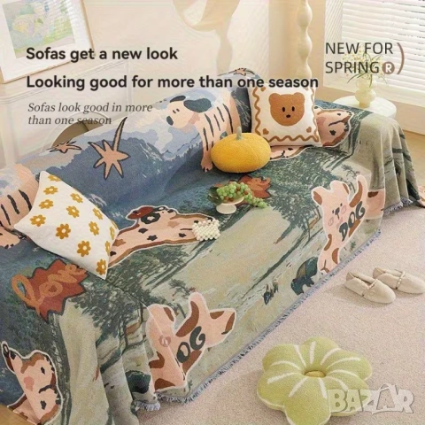 Абстрактно ново шалте , снимка 2 - Покривки за легло - 53251410